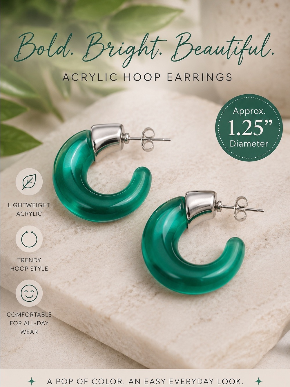paparazzi Green Acrylic Hoop Earrings